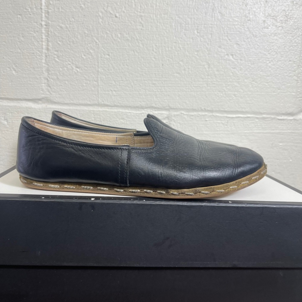Sabah Loafers Black Leather Slip On Handmade In Turkey Women's 42 EU/10 US